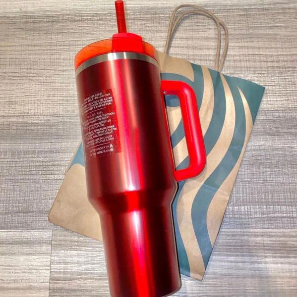 US-Lager mit 1:1-LOGO Winterrosa Roter Feiertag THE QUENCHER H2.0 Cosmo Pink Parade TUMBLER 40 OZ ICED-Becher 304 Schluck Weinbecher Gift Target Rote Wasserflaschen i0224