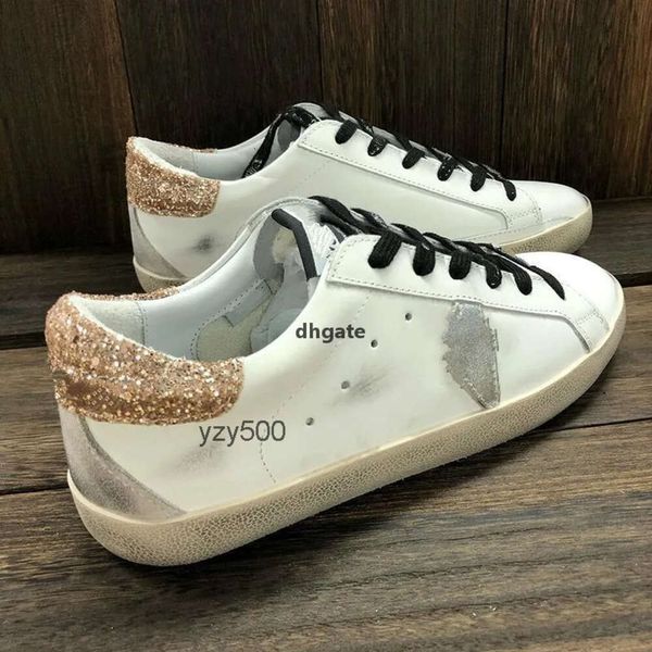 Super Star Sneakers Damen Mode Schuhe Pailletten Italien Classic White Do-old Dirty Designer Mann Freizeitschuh Sil Sneaker Goldens JFN