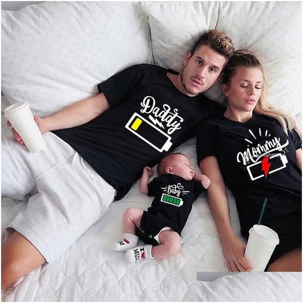 Familie Passende Outfits Sommer Lustige T-shirts Mutter und Tochter Vater Sohn Hemden Mädchen Jungen Bodys Baumwolle Look Kleidung 230601 D Dhy6Z