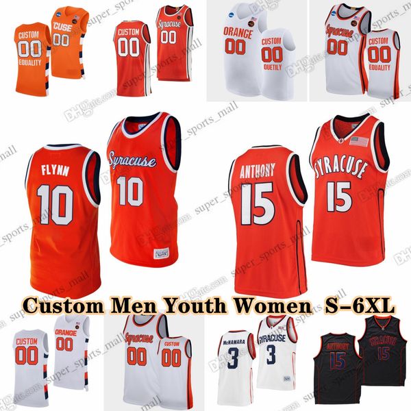 NCAA Custom S-6XL Syracuse Orange College Basketb tutte e 3 le maglie Judah Mintz Maliq Brown JJ Starling 10 Naheem McLeod Kyle Cuffe Jr. Niko Ruffin Peter Carey Mounir Hima