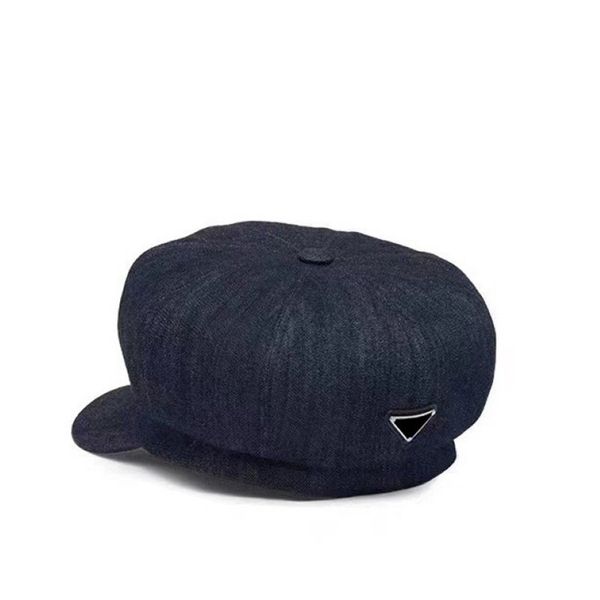 Kadın Tasarımcı Denim Beretler Moda Şapkaları Erkekler için Klasik Kot Caps Newsboy Hat Kış Beanies Takılı Naylon Beyzbol Kapağı Beret Fed220h