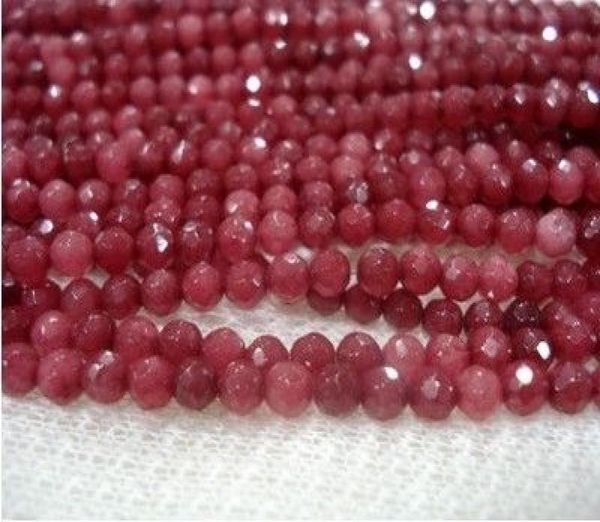 Perle sciolte rotonde di rubino rosso sfaccettato brasiliano da 4 mm, pietra preziosa 150390398506136