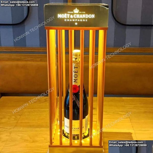 Другие товары для вечеринок со светодиодной подсветкой Moet Chandon Клетка для бутылок шампанского с замком Ведущий Vip Service Crown Glorifi Dh36A