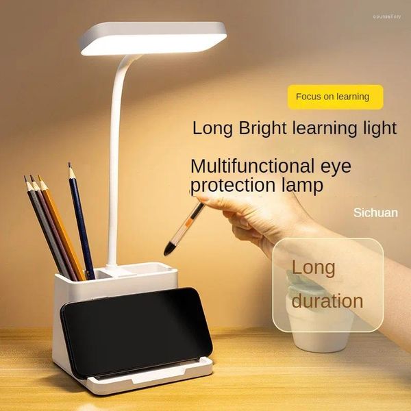 Tischlampen Kreative Intelligenz Schreibtisch Stifthalter Led Augenschutz Lampe Studentenwohnheim Nachttisch Lesegeschenk