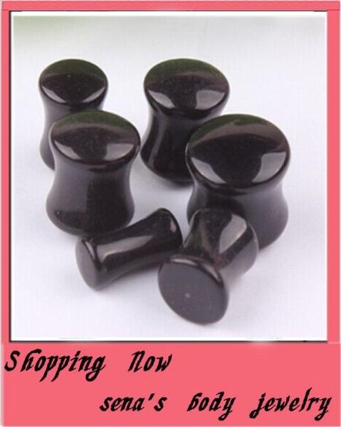 Mix 312mm 100 Stück Acryl Körperschmuck Piercing Schwarz Massiv Ohr Flesh Tunnel Plugs8545072