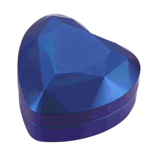 Takı Torbaları Vosarea LED Işıklı Kalp Şeklinde Yüzük Kutusu Küpe Küpe Düğün Teklifi Sevgililer Günü (Mavi)
