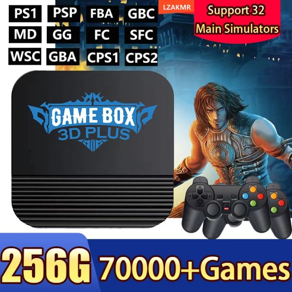 Consoles 2023 New I3S 3D Game Box 256GB 70000+ Game Support 32 Основные симуляторы для PSP PS1 4K HD Вывод беспроводные консоли на телевизионном проекторе