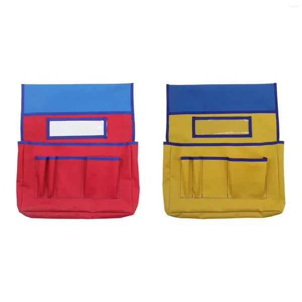 Bolsas de armazenamento bolsos de cadeira de sala de aula sacos de assento com slot de etiqueta para o dormitório da creche de acampamento