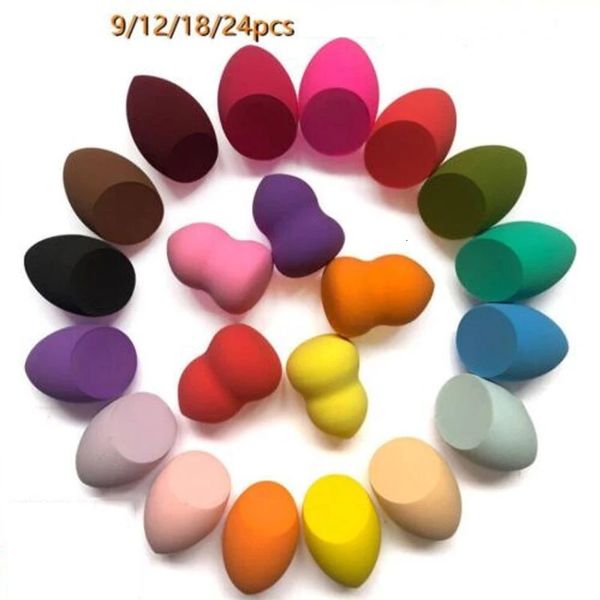 9/12/18/24 Stück Value Makeup Foundation Blender Sponge Puff Cosmetic Tool Soft Beauty Eggs nass oder trocken Dual-Zweck für Männer und Frauen 240220