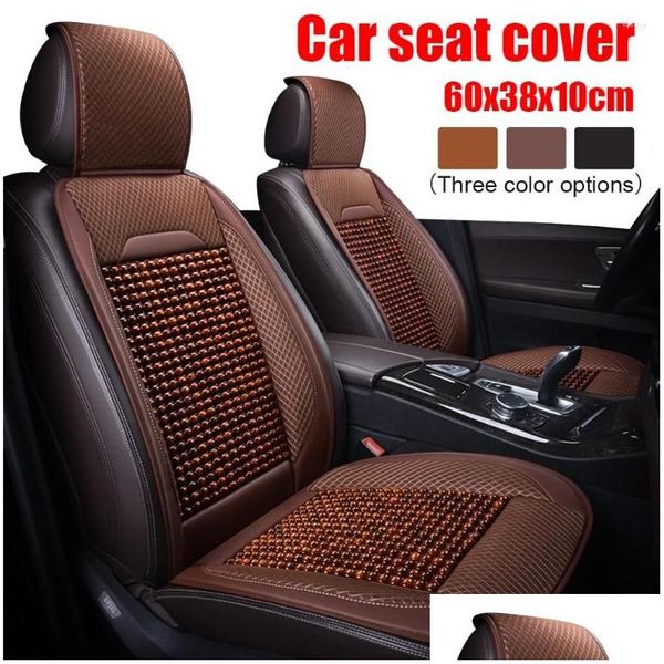 Capas de assento de carro Ers Er Verão Ventilação Refrigeração Mat Beads Couro Almofada Frontal Protetor Confortável Acessórios Interiores Drop Deli Otz3D