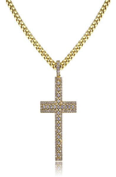 Kreuz Anhänger Halskette Micro Pave CZ Steine Ägyptischer Stil Gebet Hip Hop Anhänger Halskette Men039s Jewelry8142539