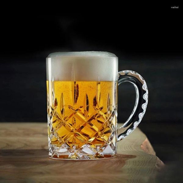Tazze Boccale da birra in vetro cristallo Tazza oversize Casa creativa con manico