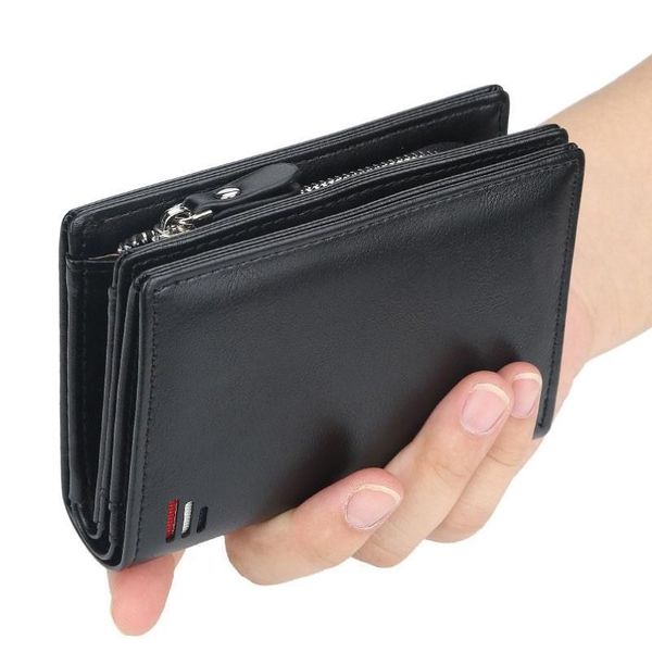 Cüzdan marka erkek PU deri kısa cüzdan fermuarlı para cep vintage büyük kapasiteli erkek para çanta kartı tutucu265t