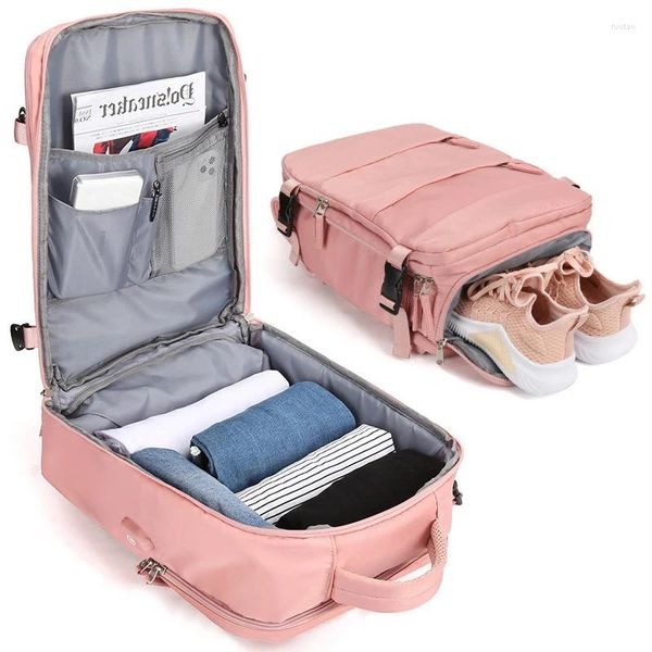 Школьные сумки, рюкзак для девочек, женский 15,6-дюймовый подростковый USB-зарядка для ноутбука, независимая сумка для обуви, дорожная деловая сумка на открытом воздухе