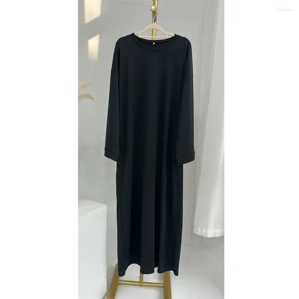 Abbigliamento etnico Dubai Saudi Abaya Musulmano Casual Abiti lunghi lunghi Turchia Caftano Abito arabo Islamico Eid Ramadan Femme Musulmane Jalabiya