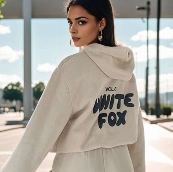 Tasarımcı Trailsuit Beyaz Fox Hoodie Setler İki 2 Parça Kadın Giysileri Giyim Sportif Uzun Kollu Külot Kapşonlu İlkbahar Sonbahar Kış Moda Tüm Match26ess