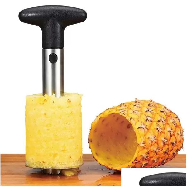 Meyve Sebze Araçları Paslanmaz Çelik Ananas Soyucu Kesici Dilimleyici Corer Peel Çekirdek Bıçak Gadget Mutfak Malzemeleri Damla Teslimat H DH6QP