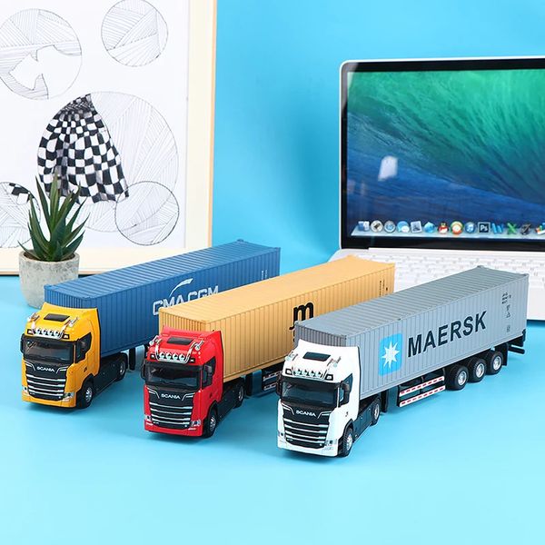 1 PC 1/36 Modelo de caminhão de liga deslizante Diecast Car Toy Container Tanque de óleo Multi-color Veículos Brinquedos Presente de aniversário para crianças 240219