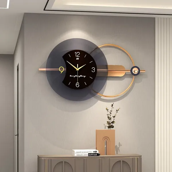 Relógios de parede Relógio e Sala de estar Decoração Luz Luxo Casa Criativo Silencioso Restaurante Pendurado Arte Relógio