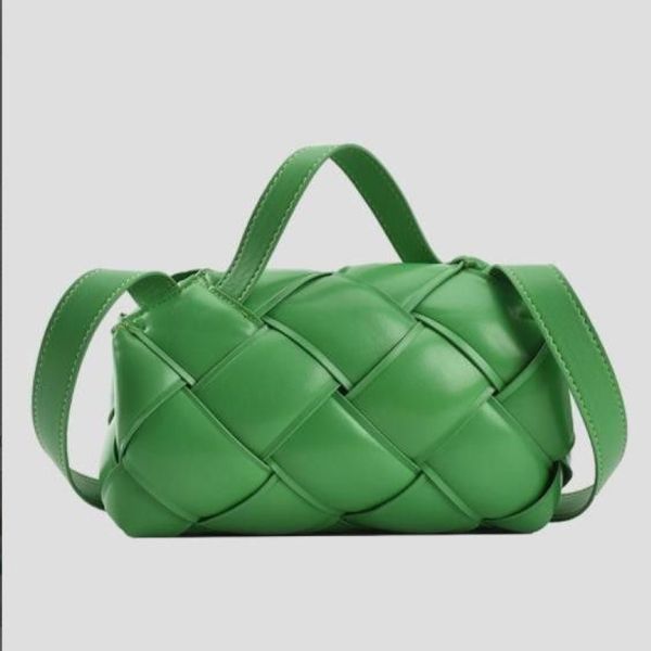 Borsa showecomfort01 Borse a tracolla Designer di moda Borsa a mano in pelle intrecciata quadrata 2022 Borsa a tracolla verde da donna Stile coreano Casual274j