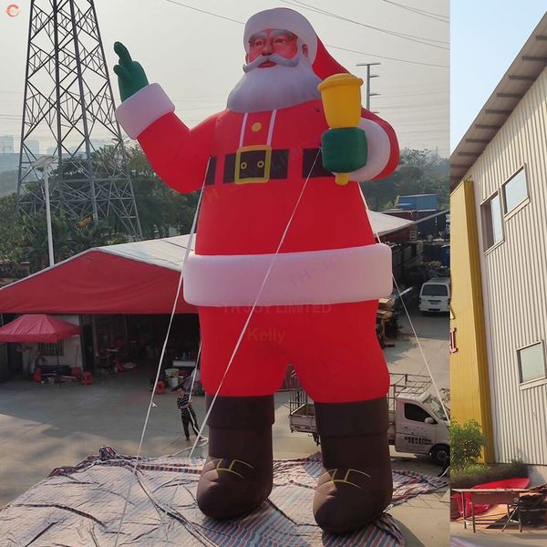 12mh (40ft) üfleyici dış mekan aktiviteleri, bahçe dekorasyon şişirme şişirme Noel claus karikatür Noel reklam şişirme için şişirme