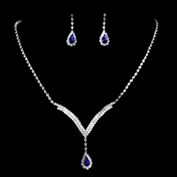 Set di gioielli da ballo da sposa cristallino set di torri di diamante in argento.