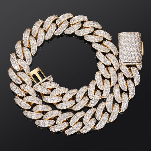 Moda di lusso 25mm 16-28 pollici placcato oro Bling CZ collana cubana braccialetto per uomo donna pesante collana Hip Hop regalo jewerly