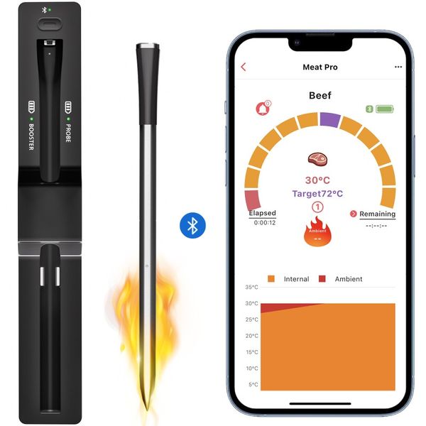 Barbecue Probe Smart Dual Bluetooth Wireless Remote Digital Küche Lebensmittel Barbecue Bbq Thermometer 50H Betriebsstunde