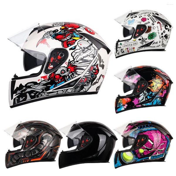 Capacetes de motocicleta JK310 Full Face Capacete Accesorios Moto Cartoon Helm Retro Vintage Para Casco Autorização Genuína Homens Mulheres Moto