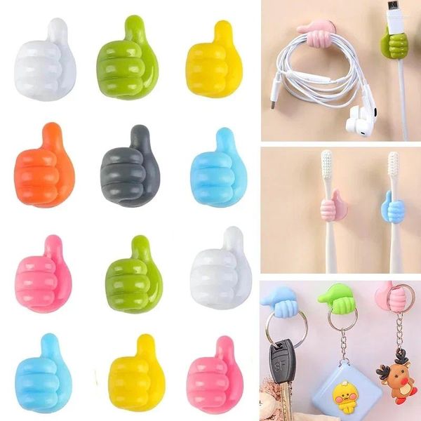 Ganci 10 pezzi clip per organizer per cavi autoadesivi in silicone per pollice, ganci per chiavi, ganci multifunzione per riporre oggetti