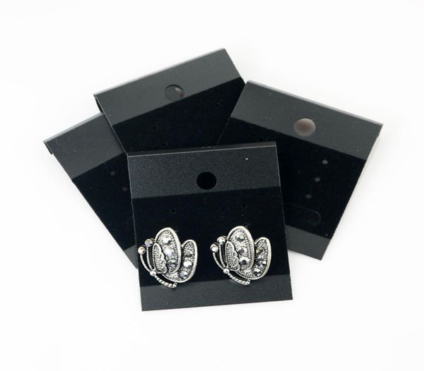 4352cm 200 peças etiquetas de pendurar joias profissionais pretas pvc veludo brinco suporte de orelha display7172910