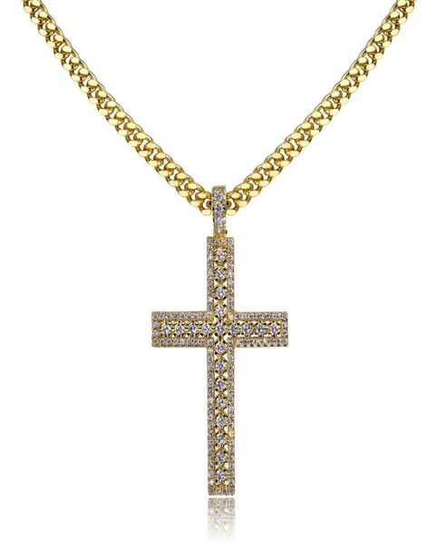 Kreuz Anhänger Halskette Micro Pave CZ Steine Ägyptischer Stil Gebet Hip Hop Anhänger Halskette Men039s Jewelry1005906