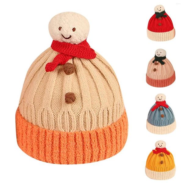 Berets Coon Skinned Hut Kinder Gestrickte Herbst Und Winter Mode Cartoon Schneemann Nette Bequeme Warme Beiläufige Kappe Großhandel