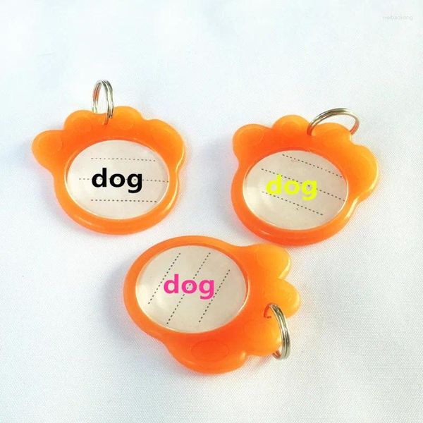 Etiqueta luminosa personalizada para cães, gravação de texto, identificação de animais de estimação, nome personalizado, endereço, acessórios de telefone