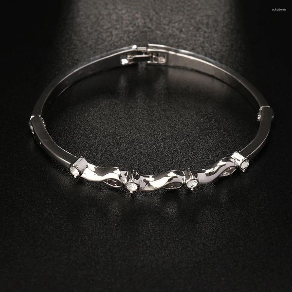 Braccialetti a maglie Emmaya Bracciale alla moda in stile moderno da donna, alla moda, con piccoli zirconi, decorazioni per banchetti, gioielli affascinanti