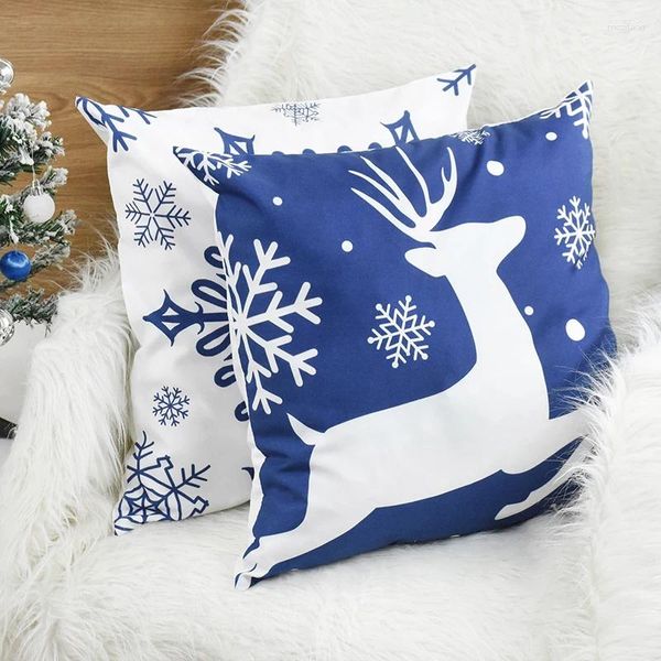 Fodera per cuscino per decorazioni natalizie 45 cm Federa per cuscino per divano Alce Babbo Natale Merry Home Decorative Car