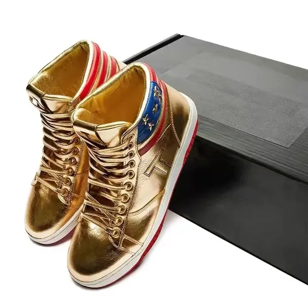 2024 T Trump Sneakers Basquete Sapatos Casuais The Never Surrender High-Tops Designer 1 TS Gold Personalizado Homens Sapatilhas Conforto Esporte Trendy Lace-up com caixa 36-45