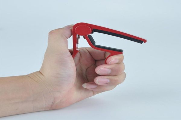 Capo vermelho para guitarra com uma mão, troca rápida de gatilho, acessórios para guitarra, alumínio7166467