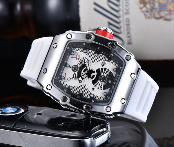 Relógio masculino designer de luxo relógio quartzo cronógrafo suíço relógio masculino e feminino gelo fora hip hop pulseira de borracha relógio esportivo de alta qualidade 2023