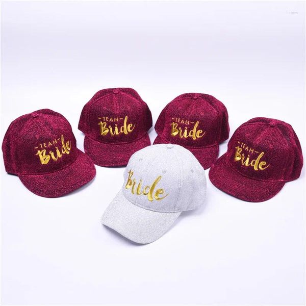 Bola bonés ouro thread bordado esquadrão noiva chapéu snapback hip hop beisebol festa de casamento carta ajustável mulher chapéus