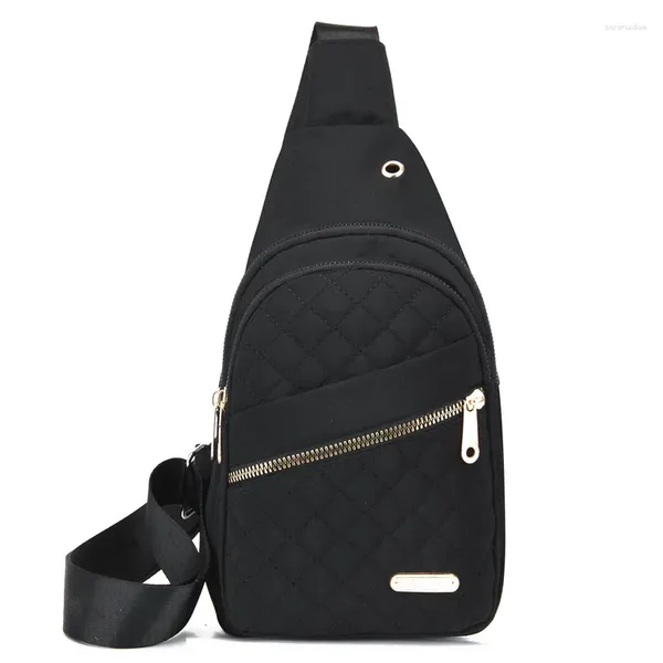 Sacos de noite versão coreana minimalista mulheres saco de peito multi-camada bordada frente mochila menina ao ar livre crossbody