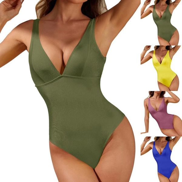 Costumi da bagno da donna Tute alla moda sexy Costume da bagno Triangolo stretto Vacanza al mare Pantaloncini da yoga Top bikini nero