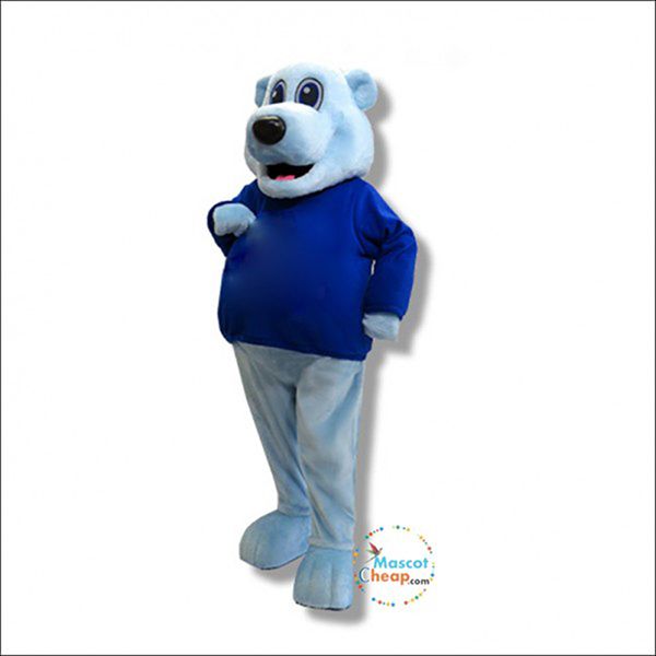 2024 Halloween Blue Happy Bear Maskottchen Kostüm Cartoon Tier Anime Thema Charakter Erwachsene Größe Weihnachten Karneval Geburtstag Party Fancy Outfit