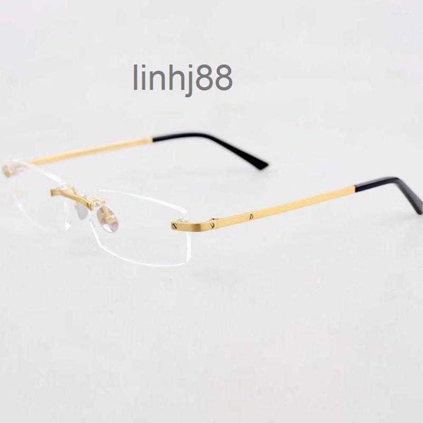 Sonnenbrillenrahmen Marke Vintage Randlose Titan Lesebrille Frauen Männer Brillengestell Optische Quadratische Brillen Luxus verschreibungspflichtige Brillen 0087o Q2vbo0l