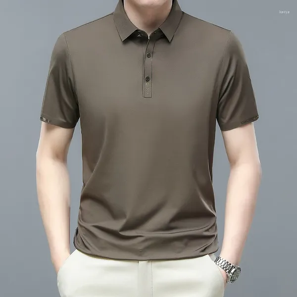 Polos masculinos verão 2024 all-match camiseta de manga curta negócios casual camisa polo roupas de marca