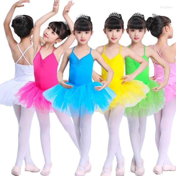 Сценическая одежда для малышей, детское балетное платье-пачка, танцевальный костюм, розовая фея для танцевальной одежды, гимнастический трико без рукавов