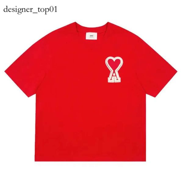 Ami Moda Marka Trendi Tshirt Tasarım Erkekler Amis Paris Tasarımcı Aşk Deseni Çekme Ami T Shirt Tee Teps Baskı Gündelik Kısa Kollu Giyim Pamuk Karışımı Amirler 9196