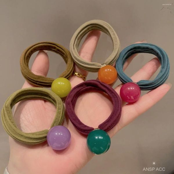 Accessori per capelli Simpatiche corde colorate per ragazze Bambini coreani Uso quotidiano Anelli geometrici Fasce elastiche Gomma per bambini