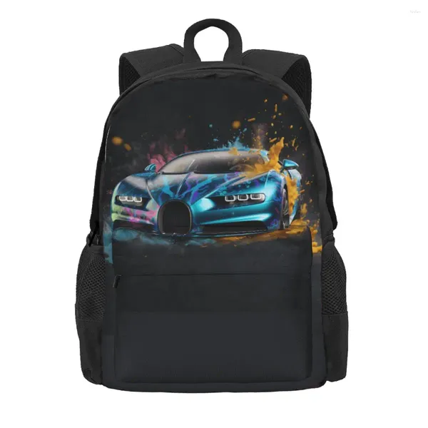 Rucksack Sportwagen Student Unisex Explosion Liquid Splash Print Rucksäcke Lässige High-School-Taschen Outdoor-Designer-Rucksack