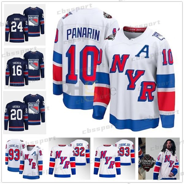 New York 79 K'Andre Miller 2024 Stadium Series Maglie Rangers Adam Fox 93 Mika Zibanejad 10 Artemi Panarin 31 Igor Shesterkin 20 Chris Kreider 55 Ryan Lindgren